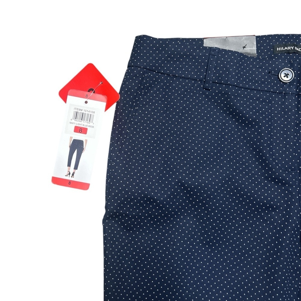 Hilary Radley Navy And White Dotted Capri Pants - Picture 2 of 11